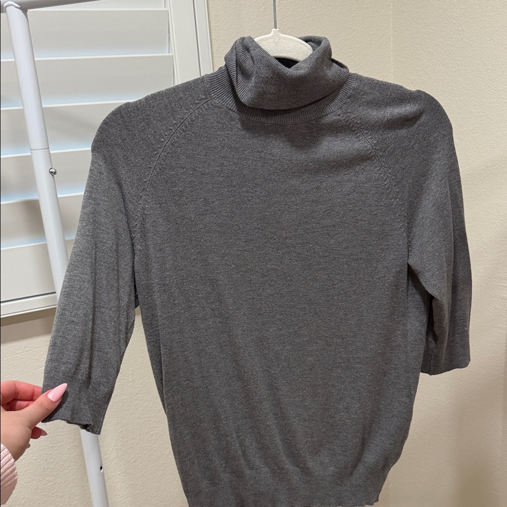 Zara Gray Turtleneck Blouse